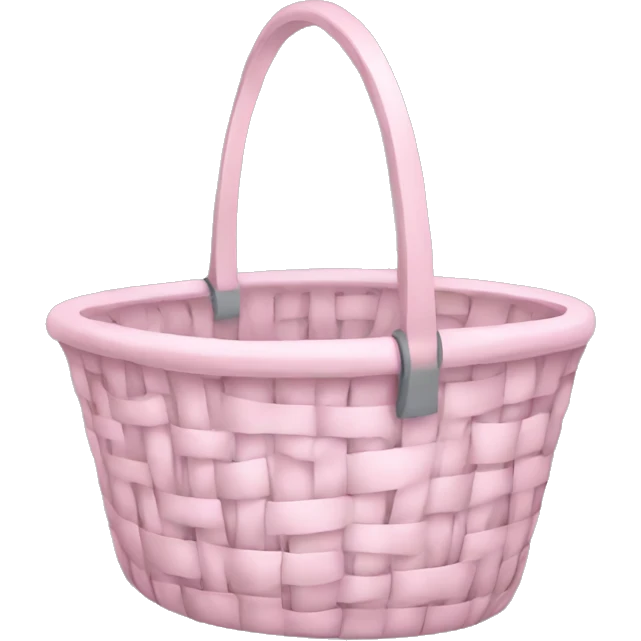Pastel pink basket with grey clothing emoji