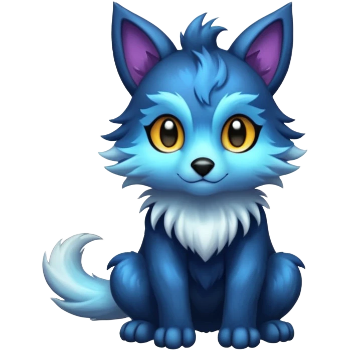 Shiny Colorful Dark-Colored Furry Fionbri-creature by Falvie (full body) emoji