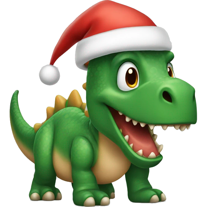 Santa dinosaur no top emoji
