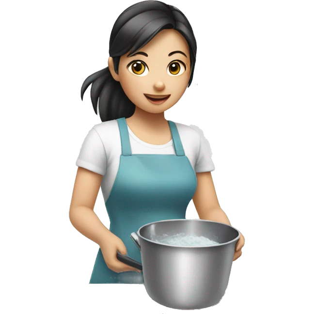 asian girl doing the dishes emoji