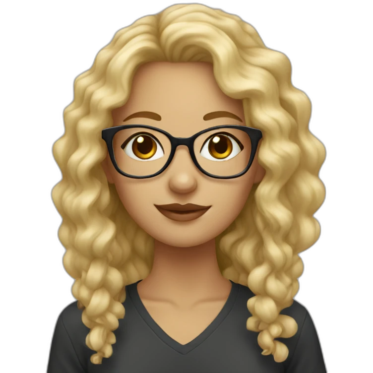 girl with curly blonde hair with glasses and earrings  emoji