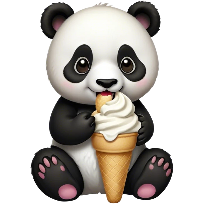 Panda eating ice cream emoji
