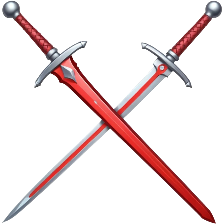 glitter red two sword emoji