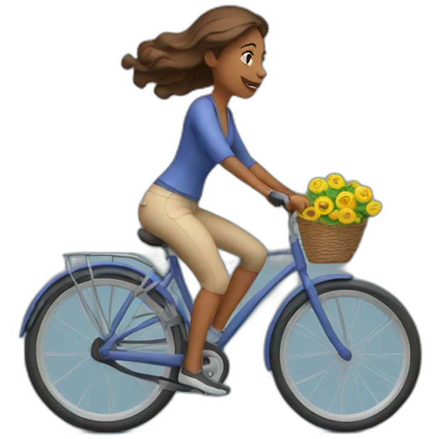 mom riding bike emoji