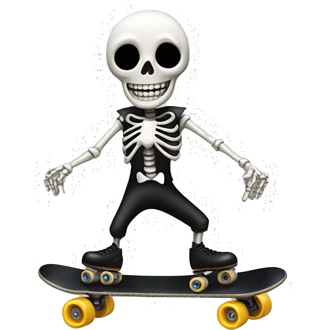 Jack skeleington roller skating emoji