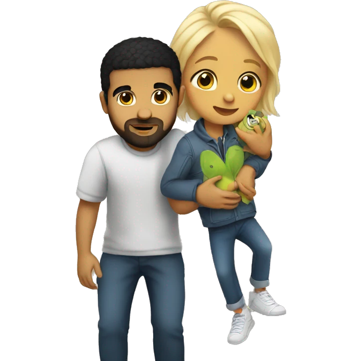 Drake holding a little kid emoji