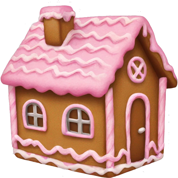 A pink gingerbread house emoji