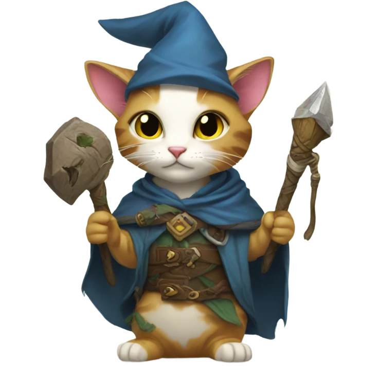cats playing dnd druid emoji