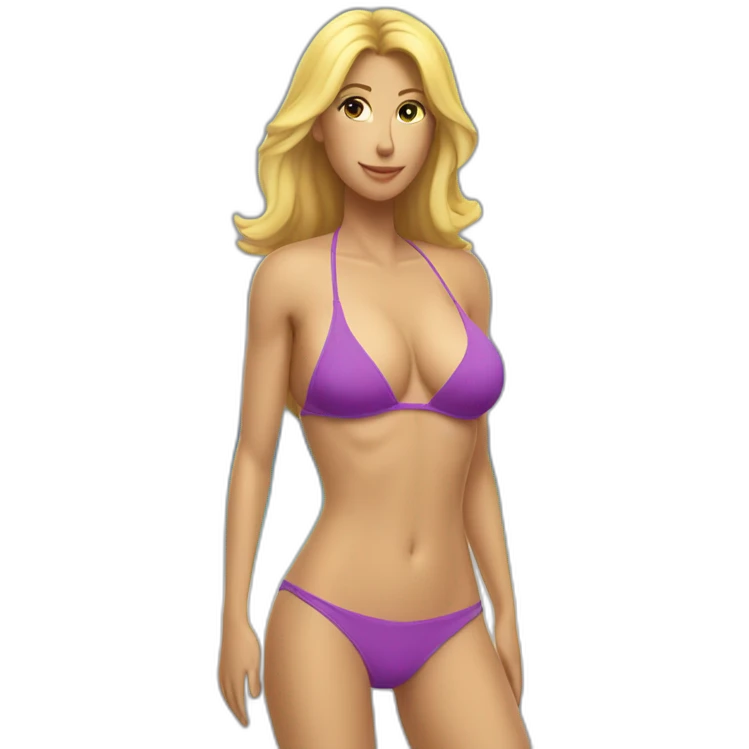 Sexy soft-fit Caucasian woman bikini (beach body) bed emoji