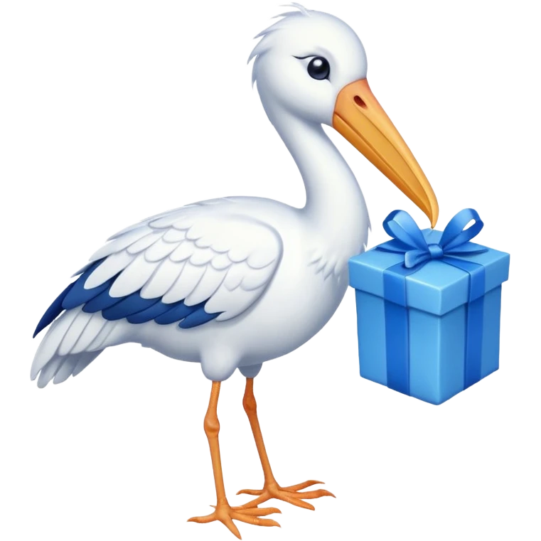 cigogne avec cadeau emoji