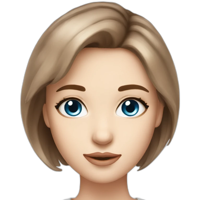 beautiful-girl,blue-eyes,brown-short-hair,white-skin,-makeup, emoji