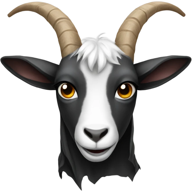 Goat wearing a black hoodie with horns emoji