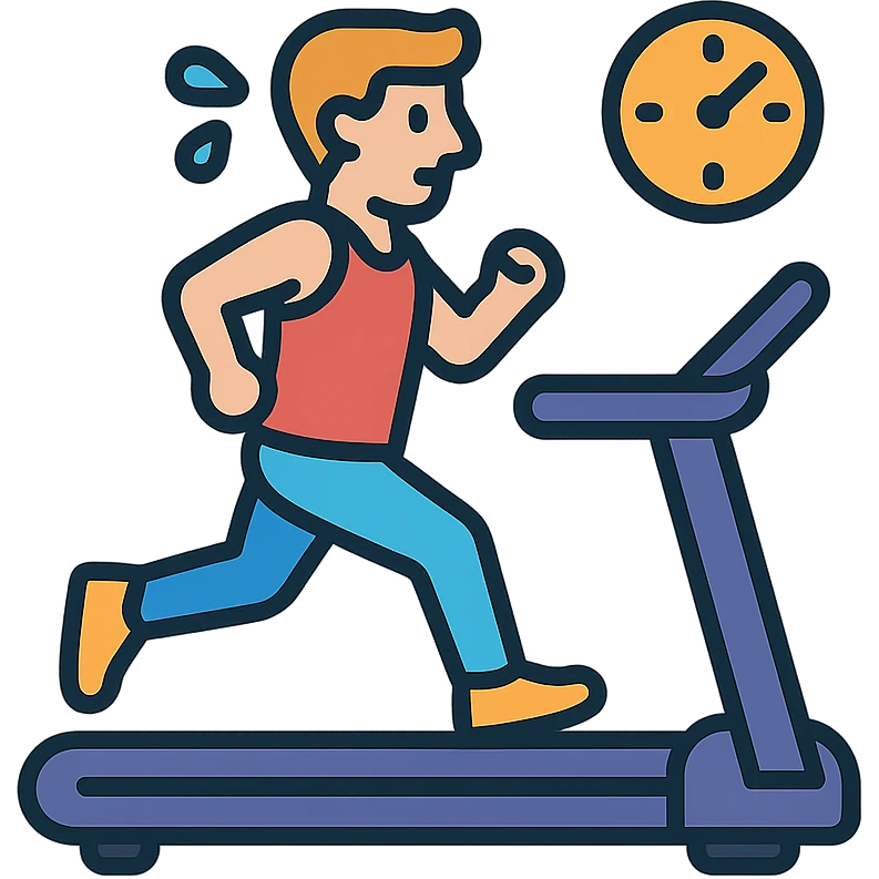 A sportsman who is spending a lot of time on the treadmill emoji