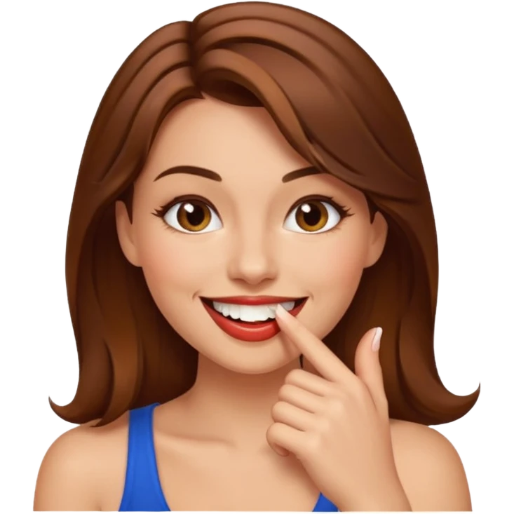 Carita sonriente sexy mordiéndose un dedo emoji