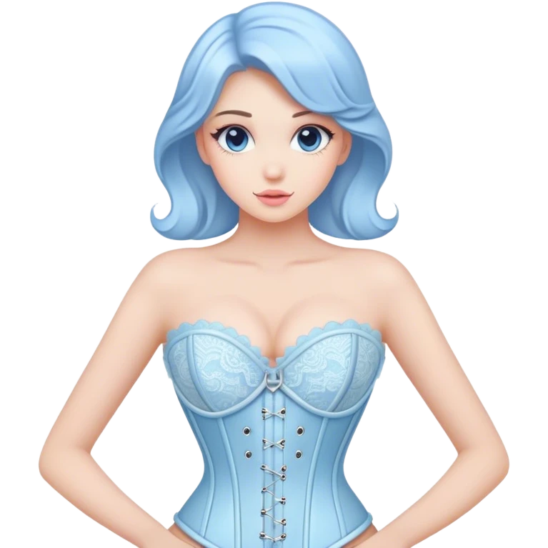 pastel blue lace corset emoji