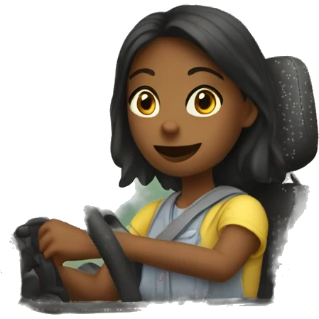 A girl driving porch  emoji