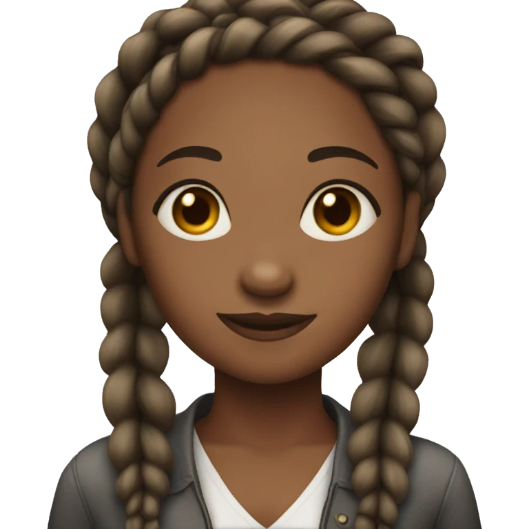 black girl with braids emoji