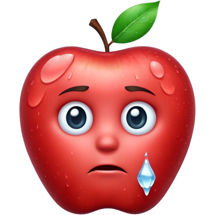 Frozen icy sad face apple emoji emoji