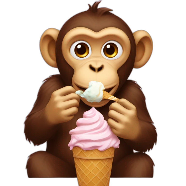 monkey eating ice cream emoji