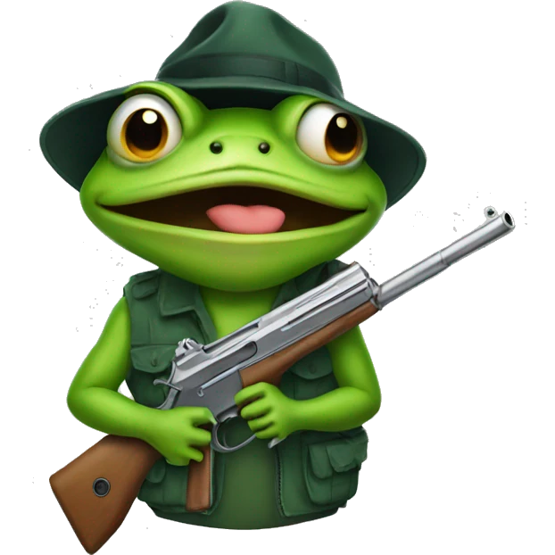 Frog with a gun emoji