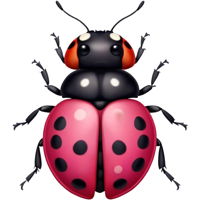 Cute ladybug with a pink bow sitting down  emoji