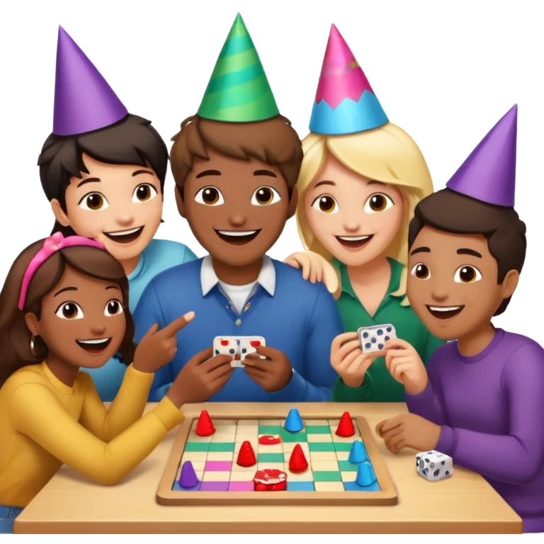 group of friends playing a game emoji