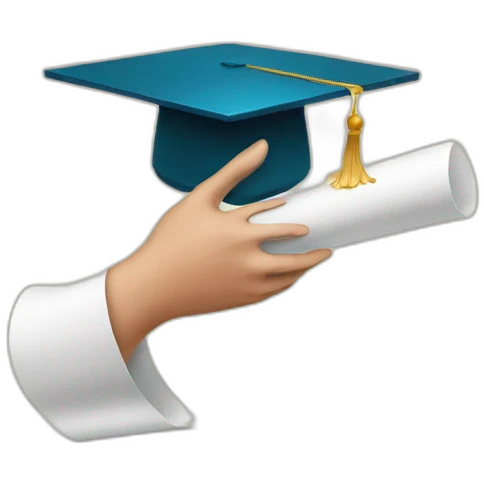 hand with diploma emoji