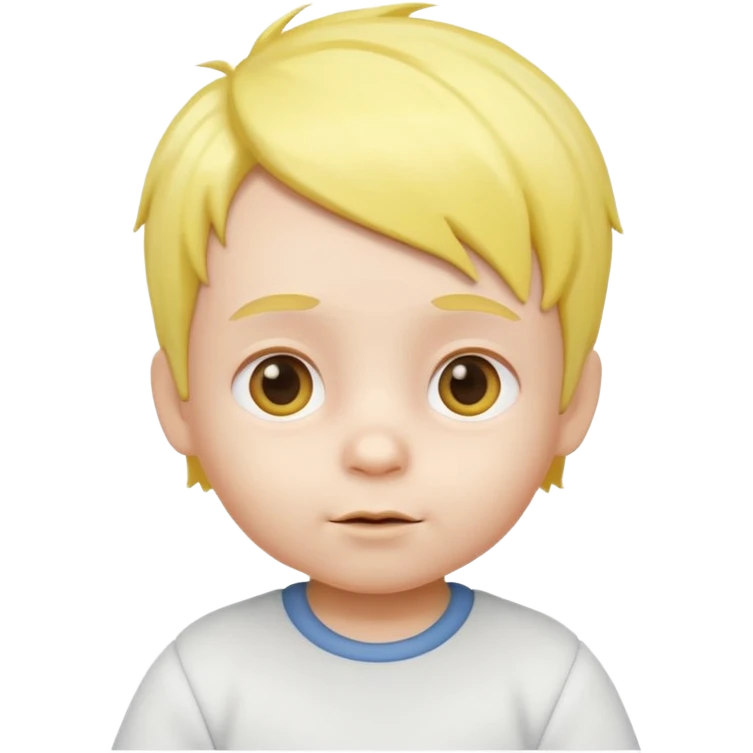 Baby boy white and yellow hair in 3D 👶🏼 emoji