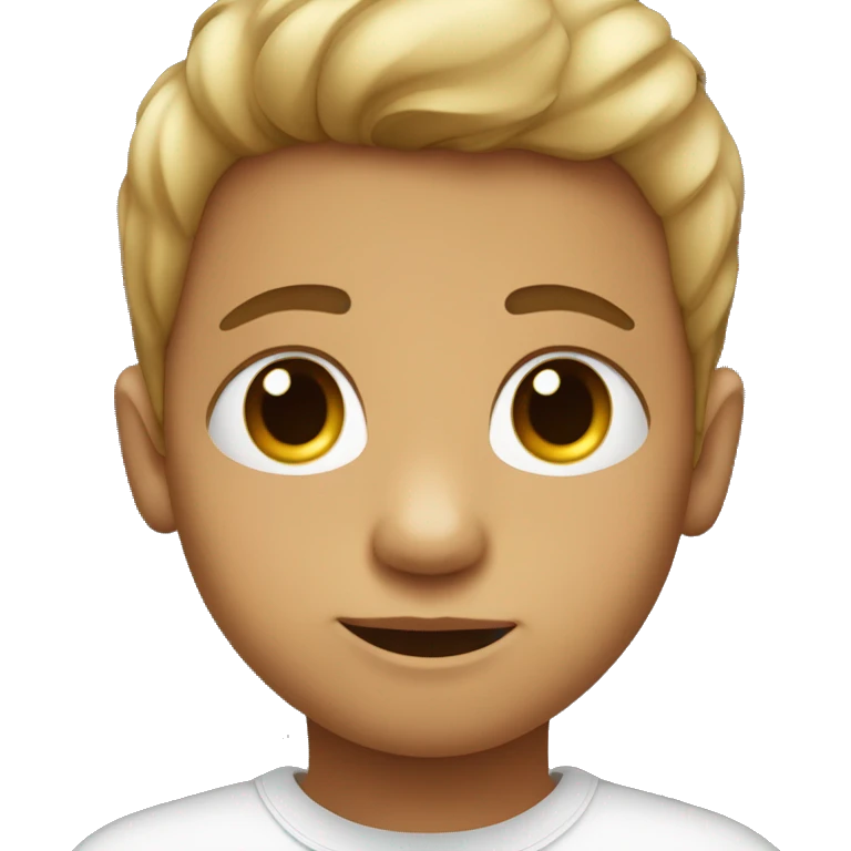 Cara de un niño y con ojos corazón cabello mas oscuro y mas blanco  emoji