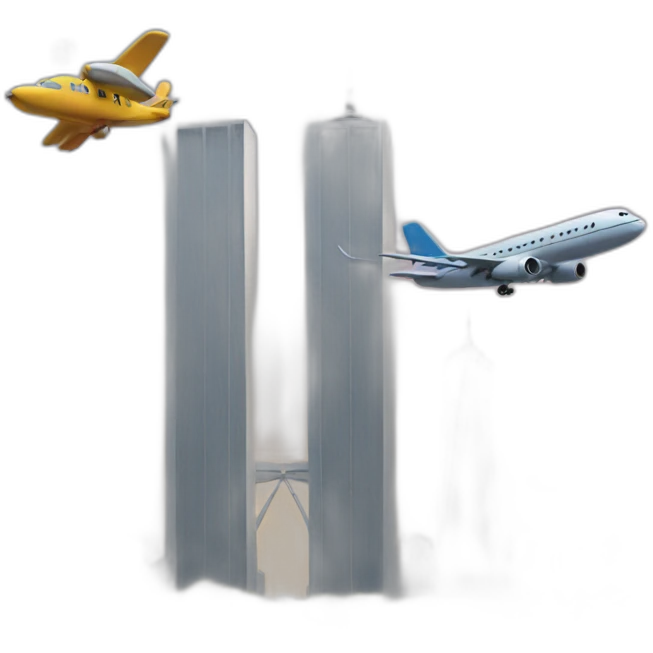Twin tower and plane emoji