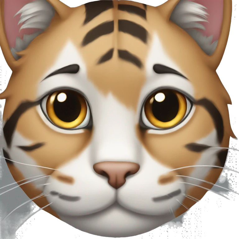 brown tiger striped cat and a grey and white cat emoji