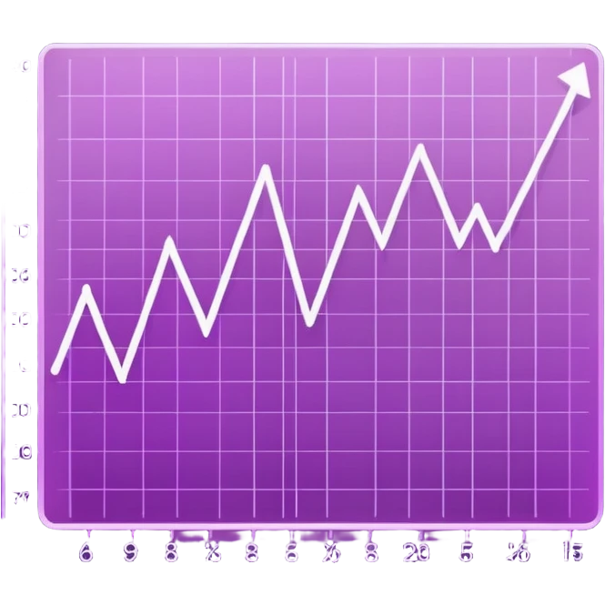 A purple holograph of line charts with multiple lines emoji