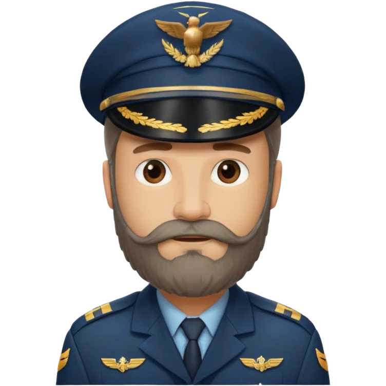 captain pilot bearded emoji