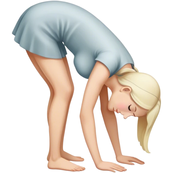 White lady bending over emoji
