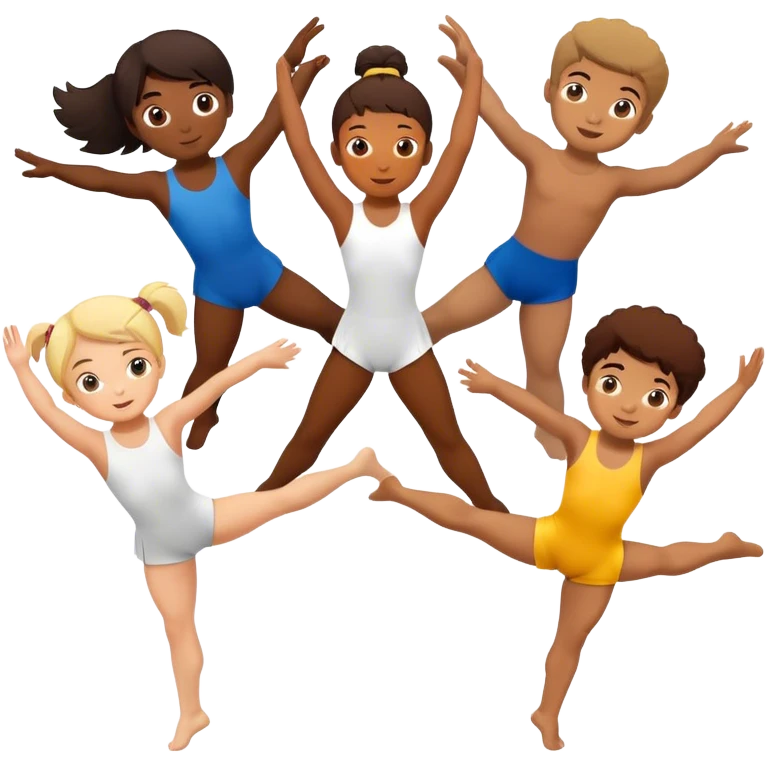 niños haciendo acrosport emoji