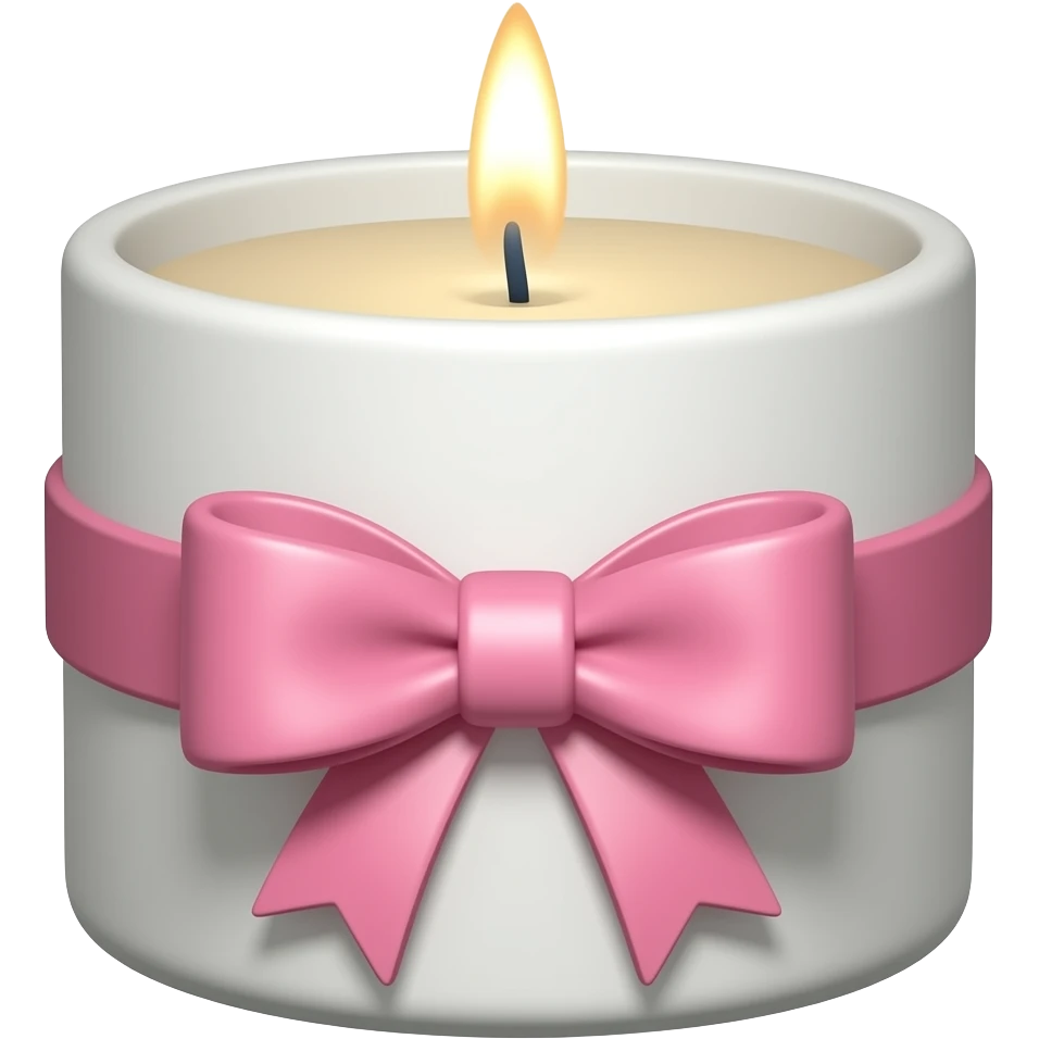 Candle with a pink bow emoji