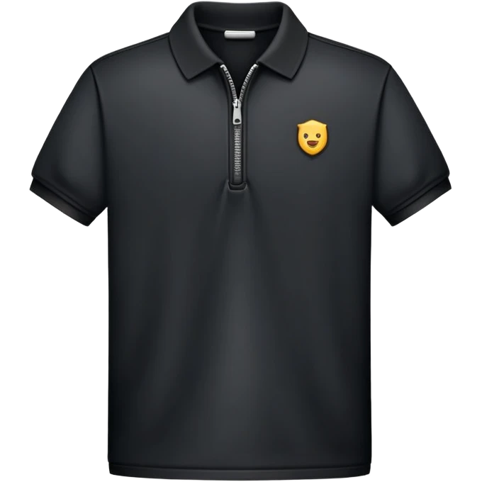 Black polo shirt with zipper emoji