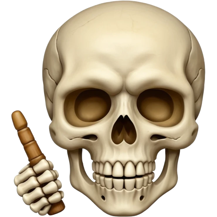 Skeleton head with middle finger up emoji