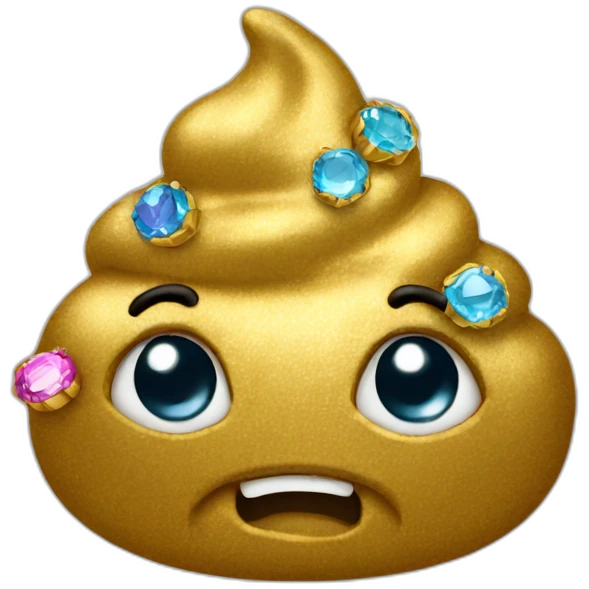 Gold poo with gems emoji