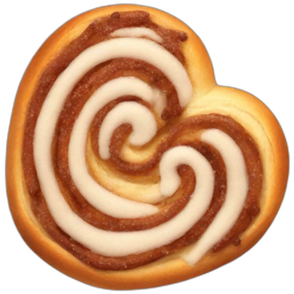 cinnamon bun heart emoji