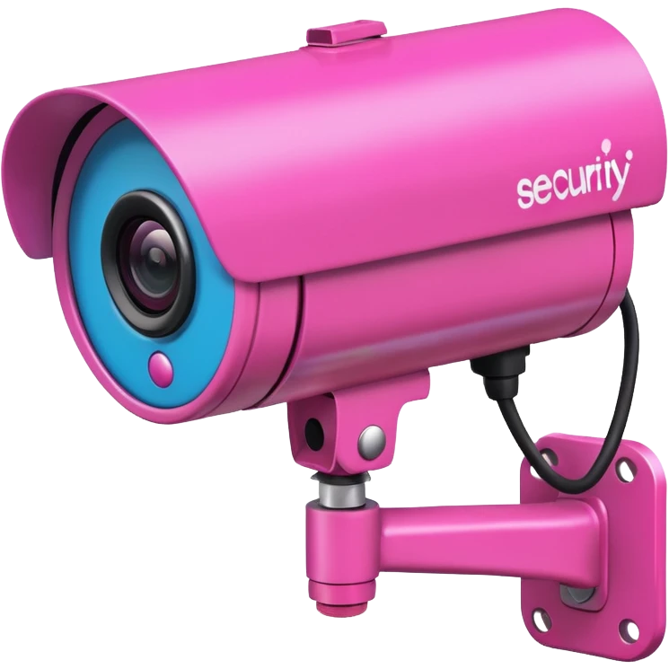 Security Camera pink with graffity emoji