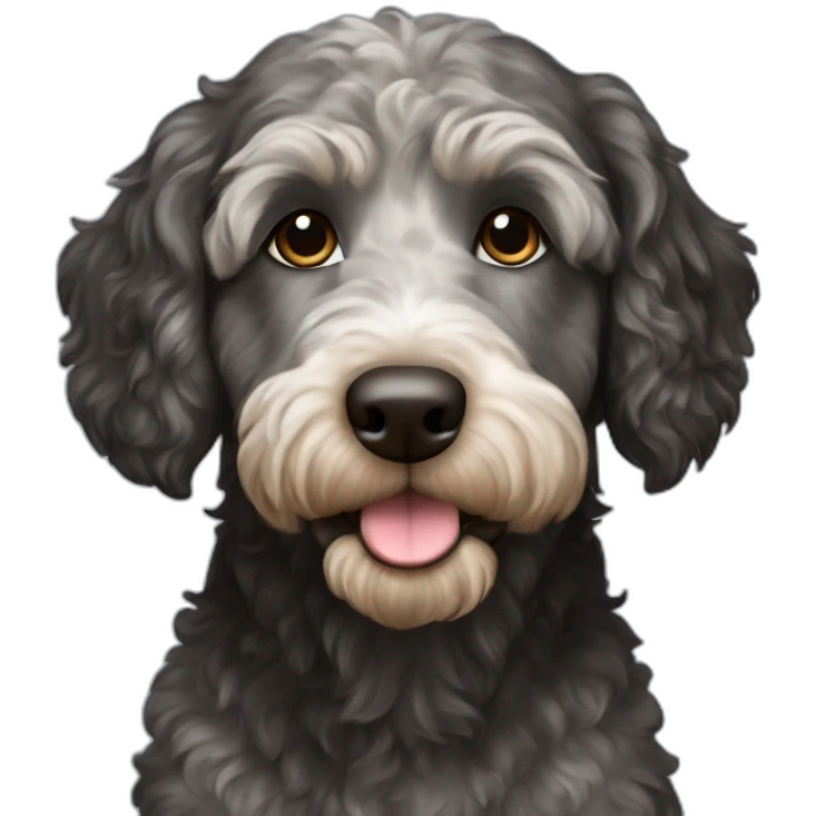 Labradoodle black merle emoji