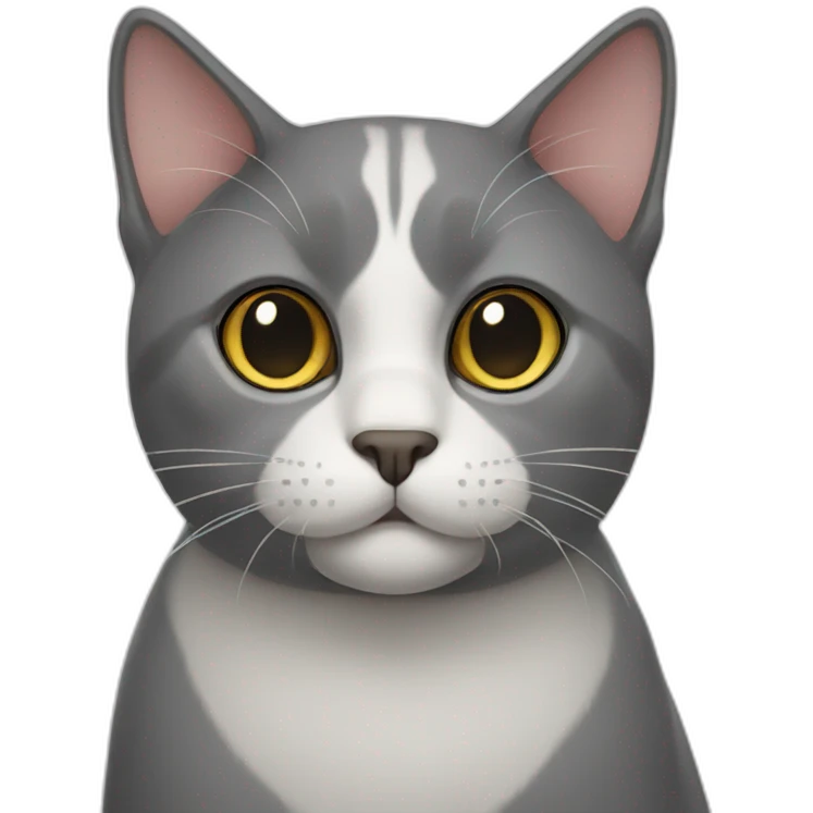 Grey tuxedo cat emoji