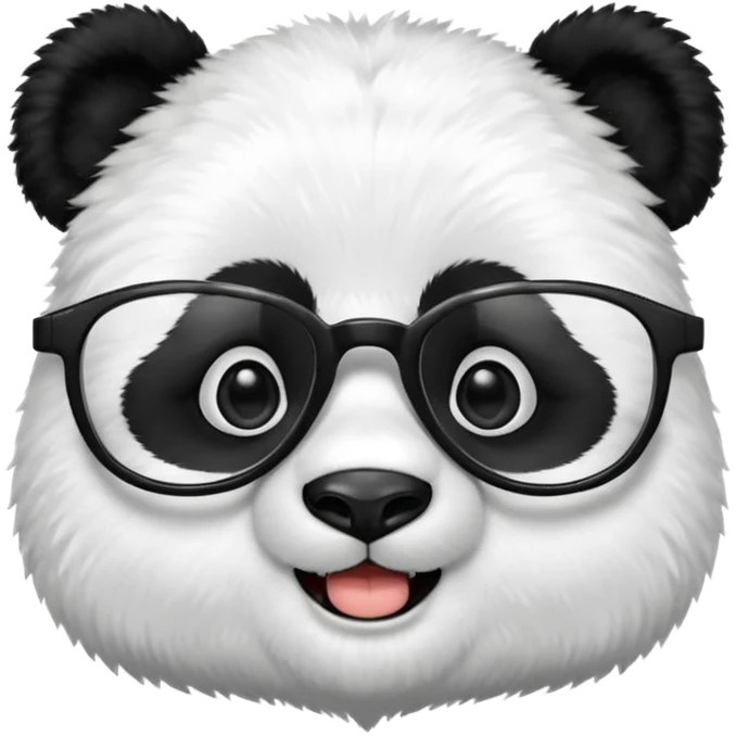 panda sit alone with glasses emoji