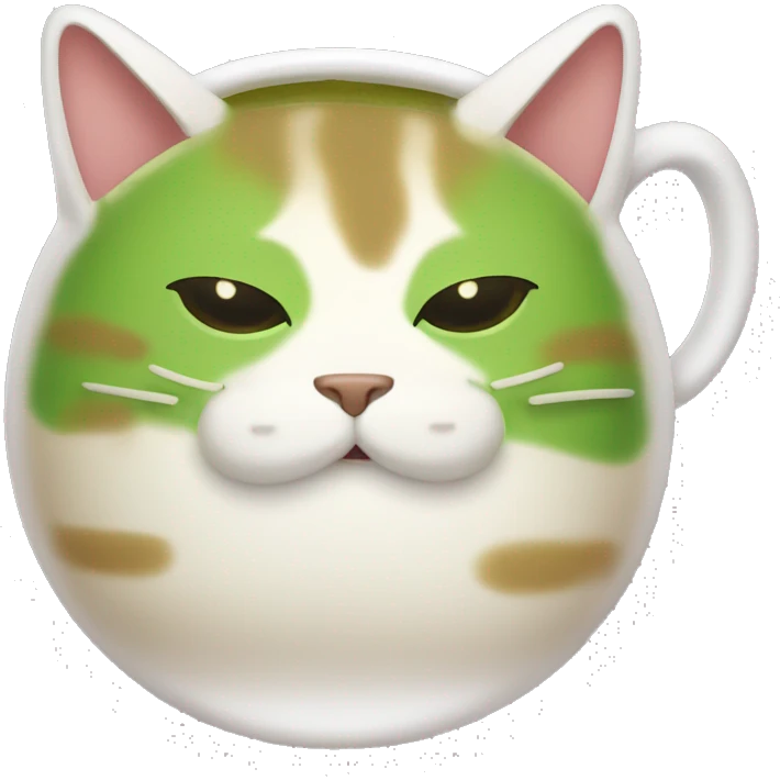 Fat cat drink matcha latte  emoji