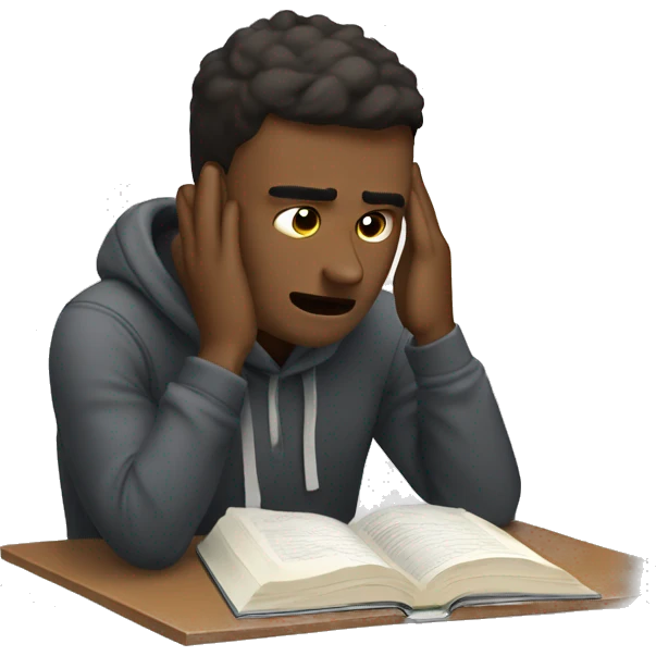 guy stressing out cuz o studying emoji