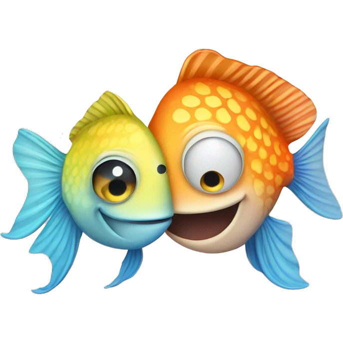 Two fish love each other  emoji