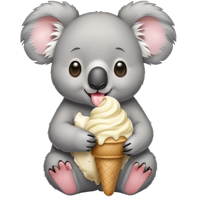 koala bear eating ice cream emoji