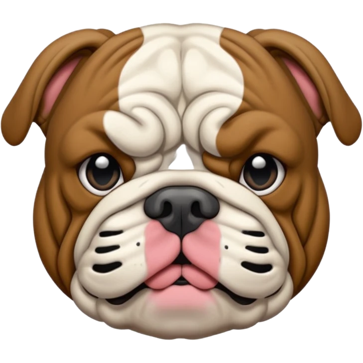 bulldog ingles atigrado oscuro con blanco emoji