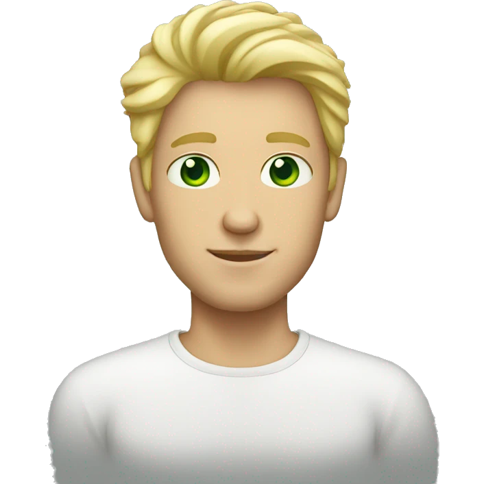 A blonde man with green eyes emoji